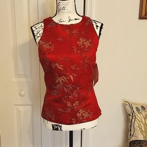 Red Dress Collection NWT Oriental sleeveless blouse, Sz 8